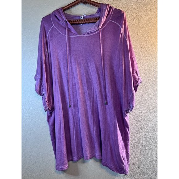 Cable & Gauge Tops Cable And Gauge Plus 3x Boxy Short Sleeve Hoodie